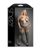 Load image into Gallery viewer, Sheer Reptile Print Bodystocking With Stockings Green QN
