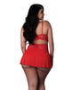 Cargue la imagen en el visor de la galería, Sugar High Bralette w/Cincher Skirt &amp; Thong 3 pc Set - Red QN
