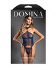 Load image into Gallery viewer, Domina Sheer Mesh Gartered Bustier w/Detachable Choker &amp; G-String 2 pc Set - Navy L/XL
