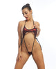 Ladda bilden i Galleri Viewer, Femme X Shine Red Bodysuit Open Front Stretch Fit One Size
