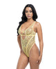 Load image into Gallery viewer, Tiana Scallop Lace &amp; Mesh Underwire Teddy - Pale Banana S/M
