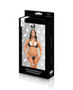 Cargue la imagen en el visor de la galería, Conjunto de lencería de conejita Dreams By Baci Hop And Tease de 5 piezas, negro y blanco, talla grande
