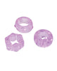 Cargue la imagen en el visor de la galería, Set de 3 anillos para el pene Crystal Jellies morados con textura para mejorar la resistencia y la firmeza
