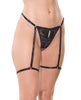 Load image into Gallery viewer, Lace Thong w/Garters and Bow Detail - Black MD
