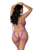 Load image into Gallery viewer, Butterfly Fantasies Lace Crotchless Teddy - Neon Purple QN
