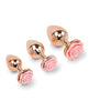 Load image into Gallery viewer, Gemsations 3 pc 2.75" &amp; 3.15" &amp; 3.7" Rose Metal Butt Plug Training Set - Rose Gold
