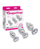 Indlæs billede i gallerifremviser, Gemsations 3 pc 2.95" &amp; 3.25" &amp; 3.7" Ripple Bling Bling Metal Butt Plug Training Set - Silver
