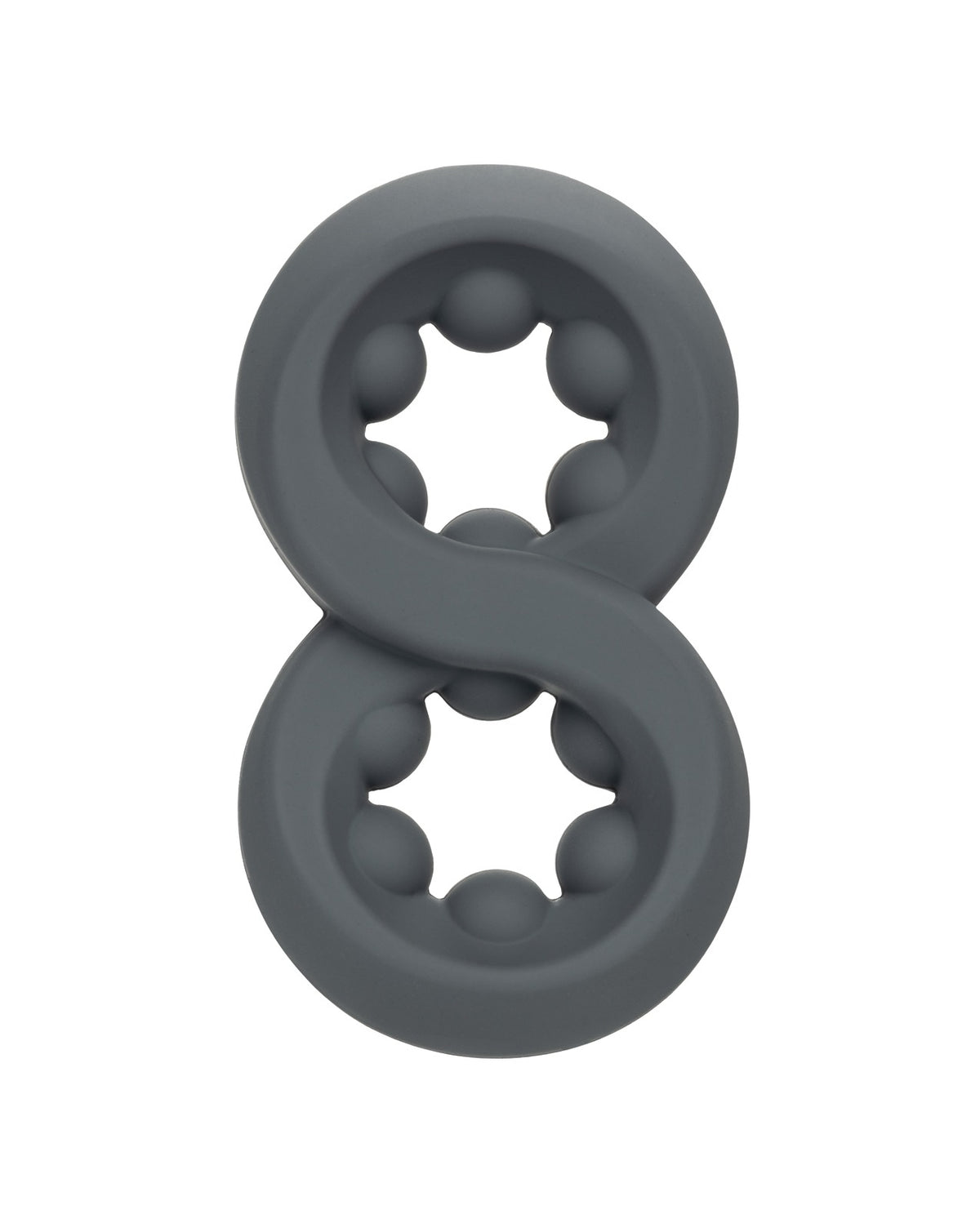 Alpha Liquid Silicone Dual Loop Beaded Cock Ring Grey