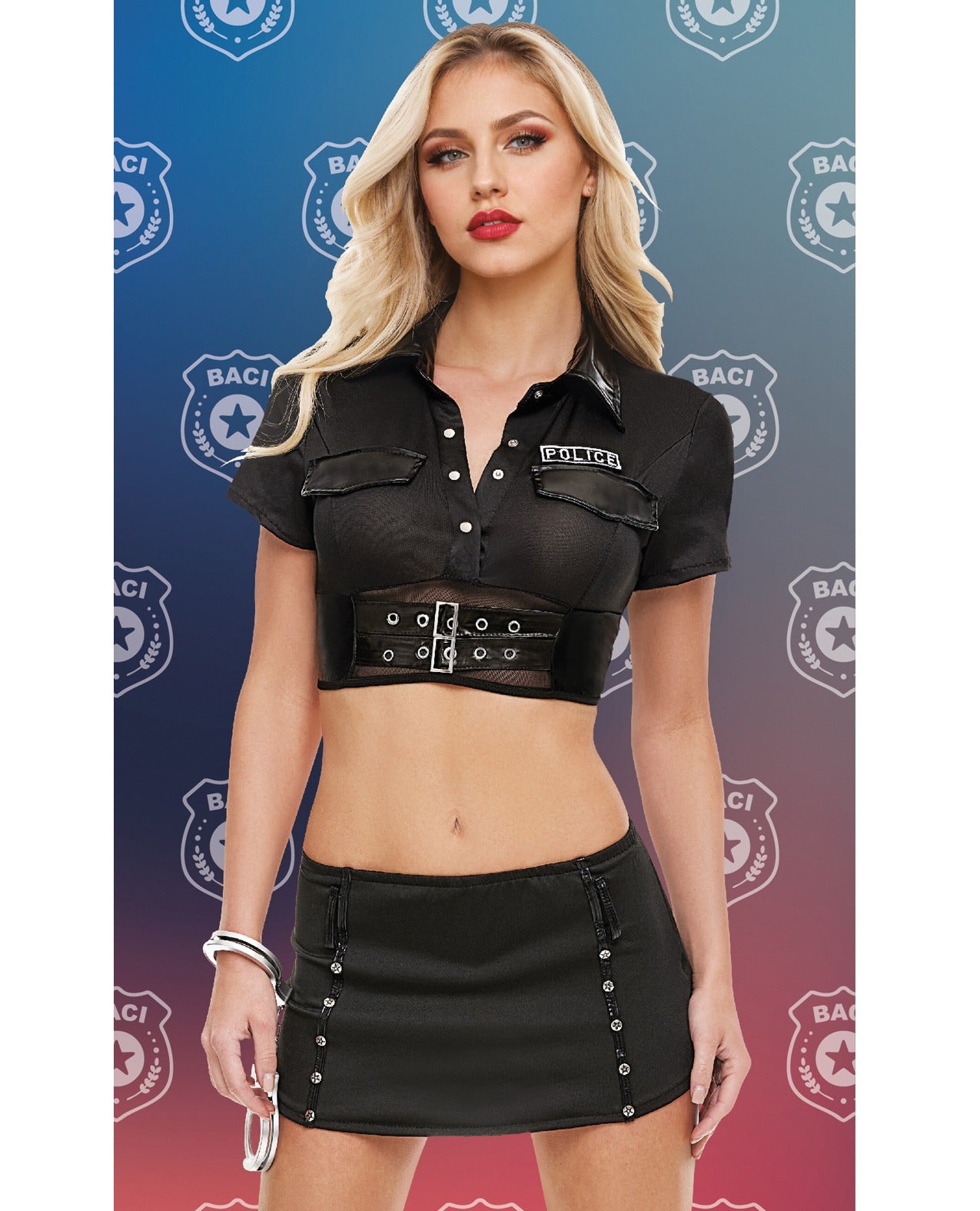 Ensemble costume de lingerie 4 pièces Dreams By Baci Badge Of Desire, noir