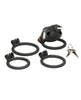 Charger l'image dans la visionneuse de la galerie, Master Series Bull Chastity Cage Black With Bull Head Cap And Four Graduated Rings For Adjustable Fit And Body Safe
