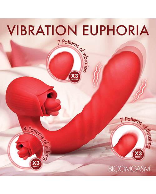 Bloomgasm Rose Vibrator With Thrusting And Licking Motion