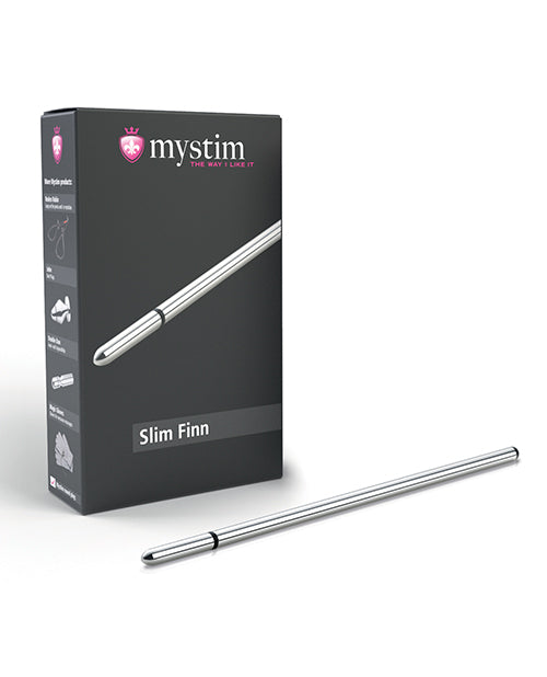 Mystim Slim Finn EStim Urethral Sound Silver Stainless Steel