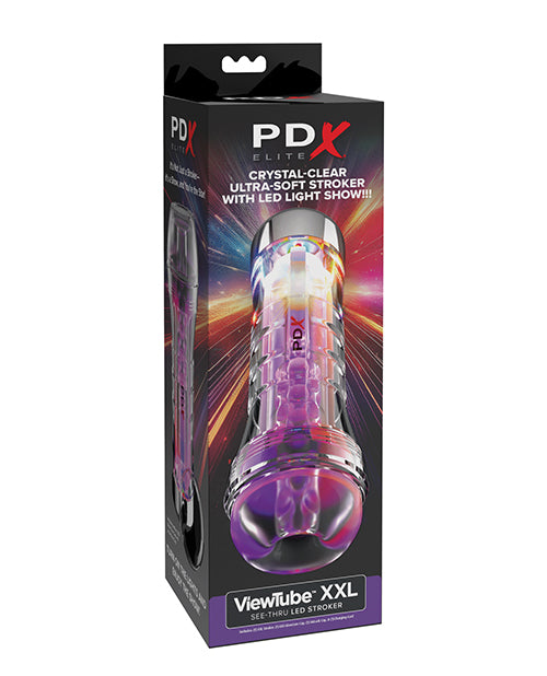 PDX Elite ViewTube XXL See Thru EZ Grip LED Stroker Clear