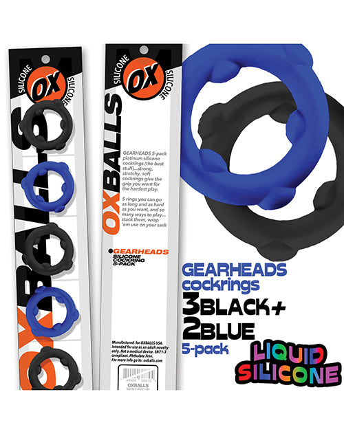 Oxballs Gearheads 5 Pack Spinner Rings Blue And Black