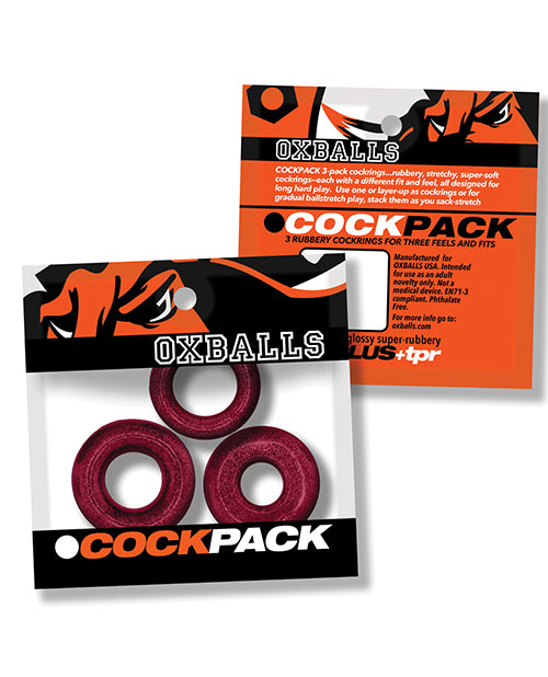 Oxballs Cockpack Multi Design 3 Pack Cockrings Cherry Lips