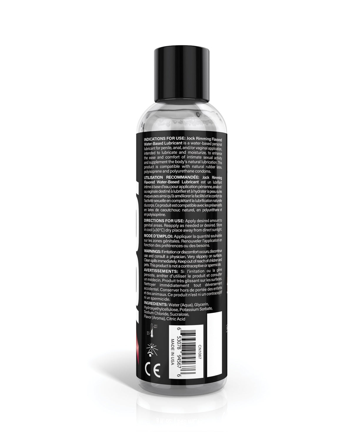 Curve Jock Cherry-rimmingglidemiddel, vandbaseret, 8 Oz, smagsat oral- og analglidemiddel