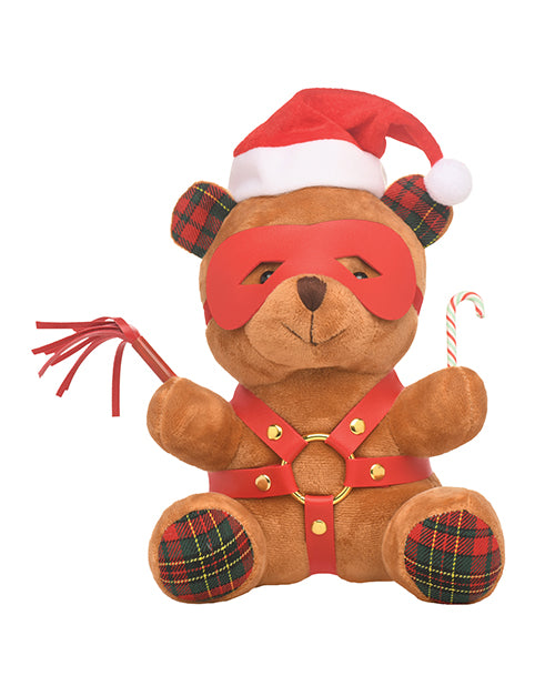 Master Series Holiday Bondage Teddy Bear Plush Brown Santa Cap