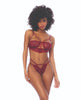 Cargue la imagen en el visor de la galería, Lace Underwire Top w/Thong 2 pc Set - Rosewood L/XL
