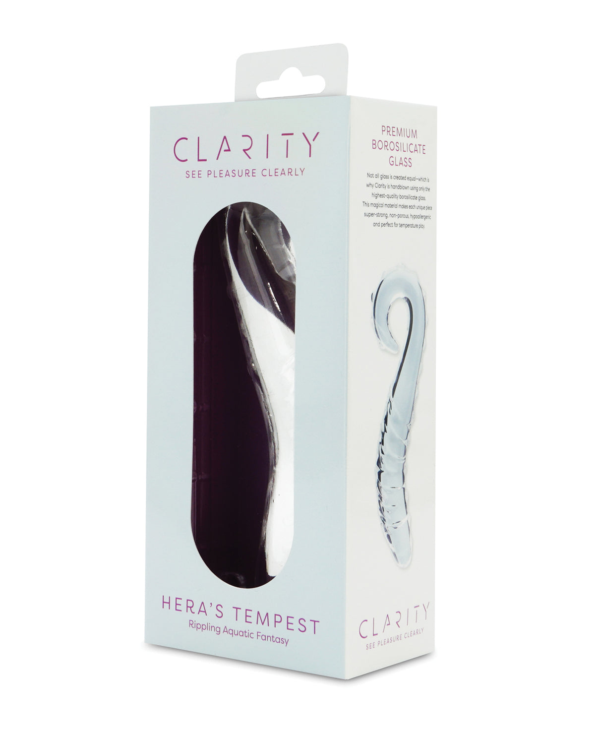 Dildo din sticlă Heras Tempest de 5.5 Inch, cu mâner rotund, din sticlă borosilicată