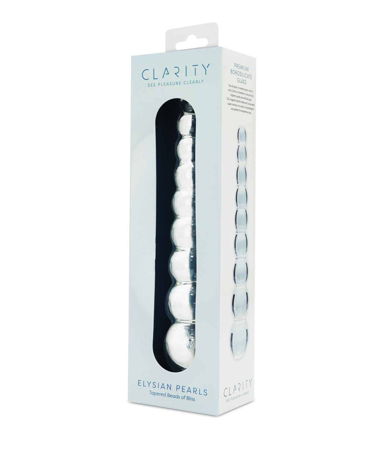 Dildo de vidro borossilicato com contas, soprado à mão, Elysian Pearls