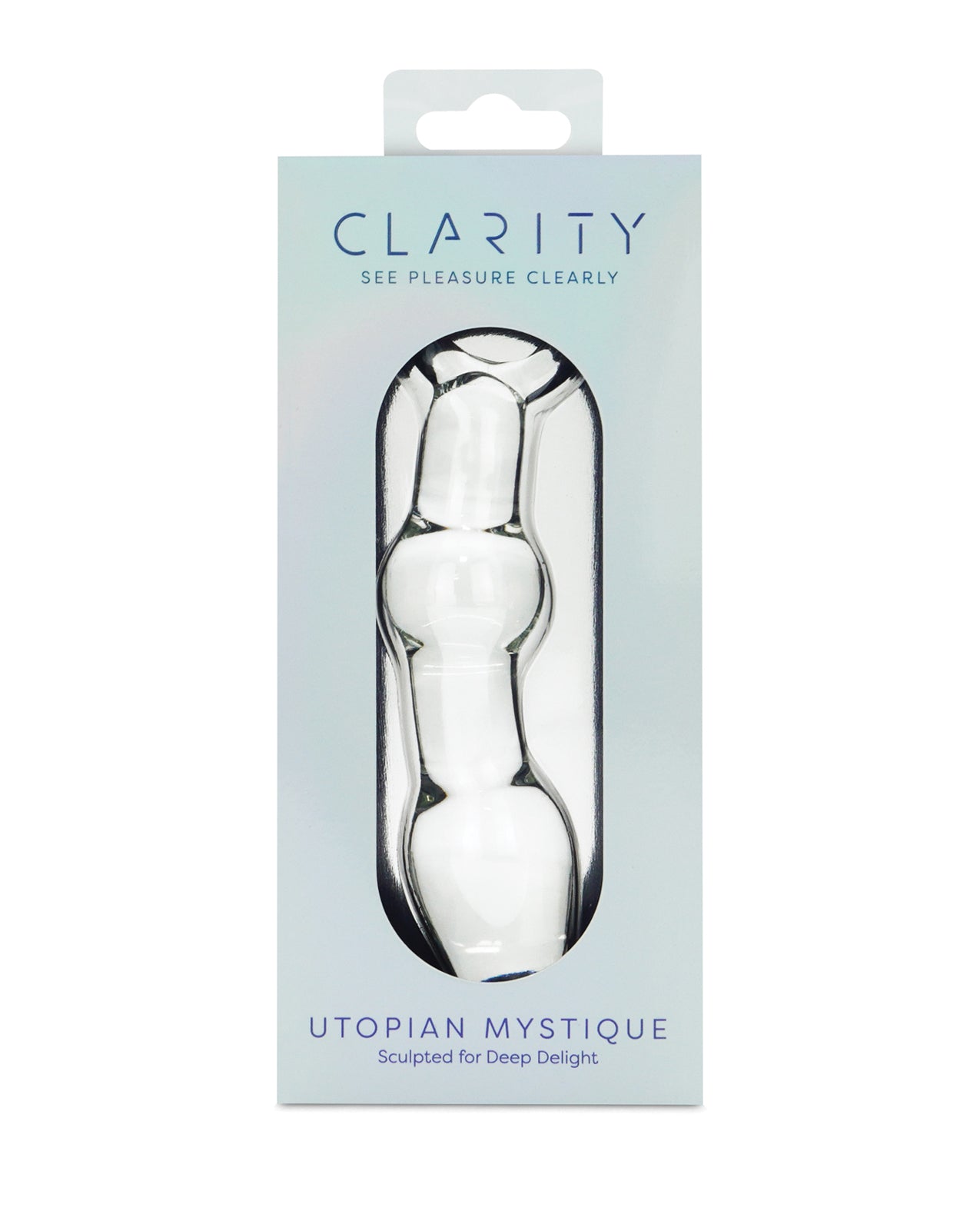 Dildo anal de vidrio estriado Utopian Mystique, 5.2 pulgadas, borosilicato