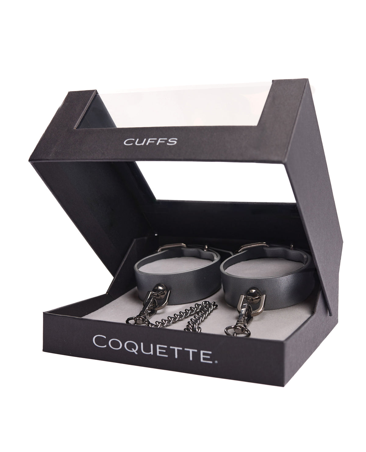 Pleasure Collection Gunmetal Handcuffs With Removable Chain