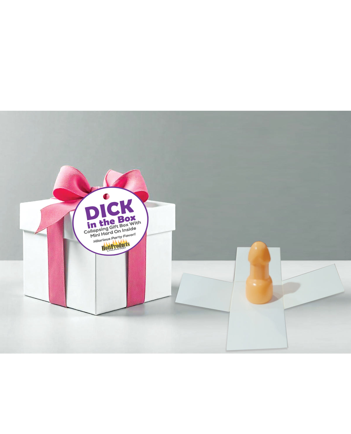 Collapsing Prank Gift Box With Mini Dick Shock Gag Toy For Parties