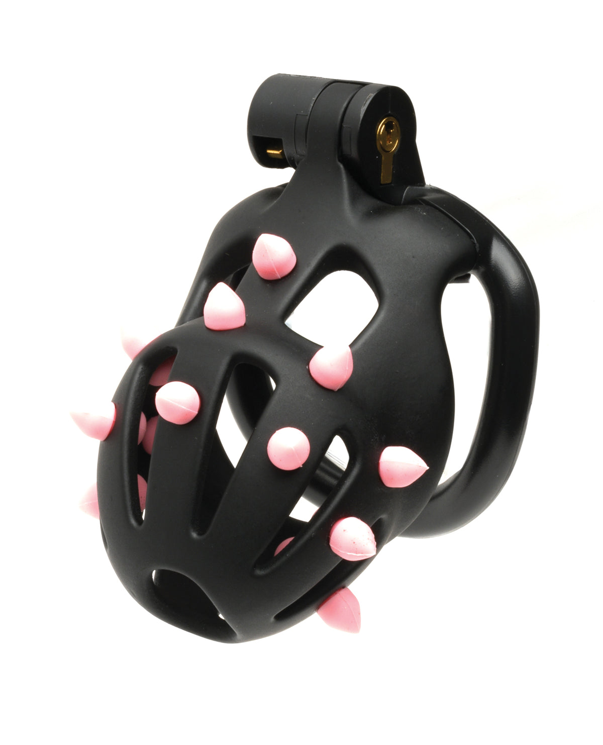 Sport Fucker Cellmate Flexi Spike Chastity Cage Size 1 Black Pink