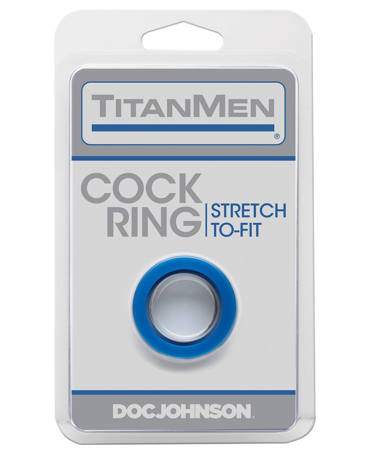 Blue TitanMen Tools Cock Ring Stretch To Fit Phthalate Free TPR