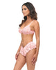 Bild in den Galerie-Viewer laden, Leyla Unterwäsche-Set für Damen mit Spitzen-Netzstoff-BH mit Bügeln und Slip, pink
