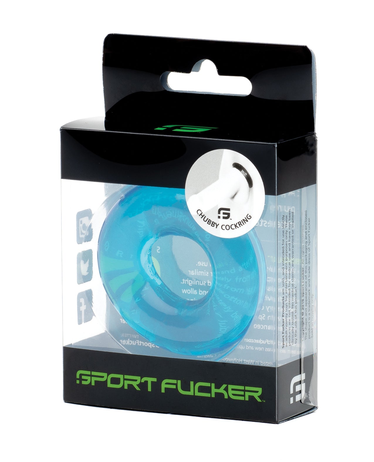 Ice Blue Monster TPE Stretchy Cock Ring Heavy Duty Extra Thick