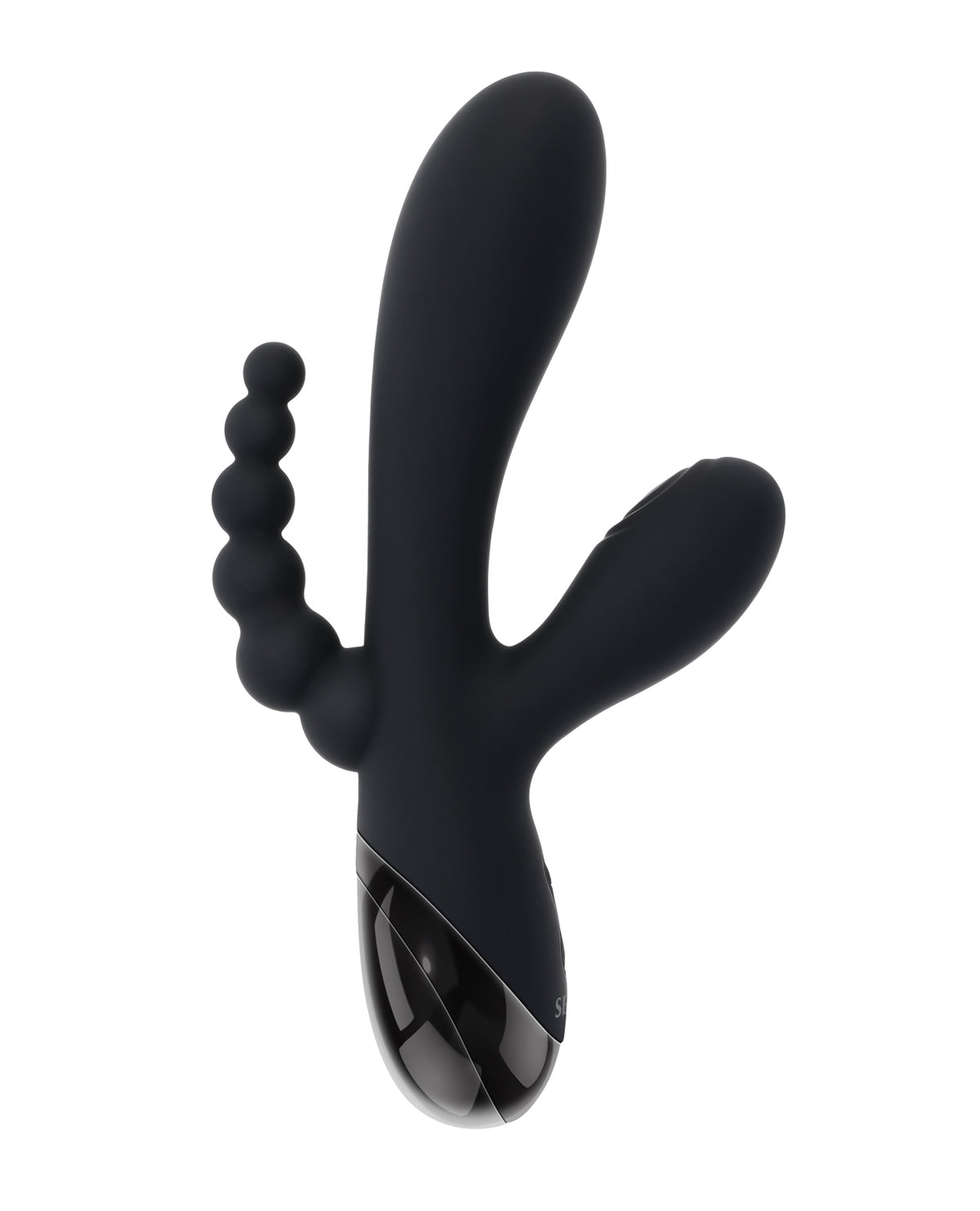 Vibrador Selopa Triple Aces negro de triple eje con bolas anales