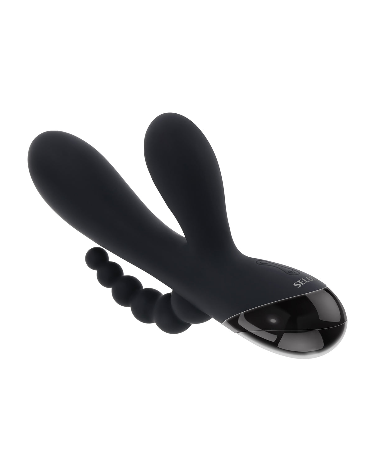 Vibrador Selopa Triple Aces negro de triple eje con bolas anales