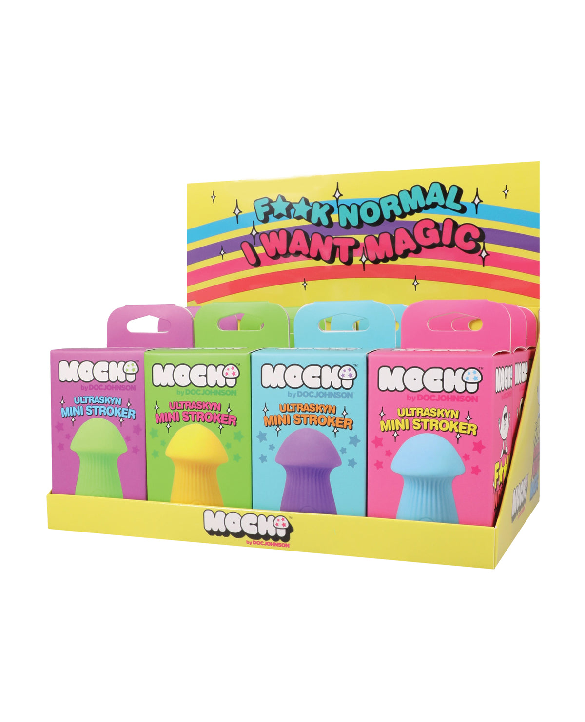 Mochi Mini Ultraskyn マッシュルーム型ストローカー 12個入り 業務用ディスプレイセット