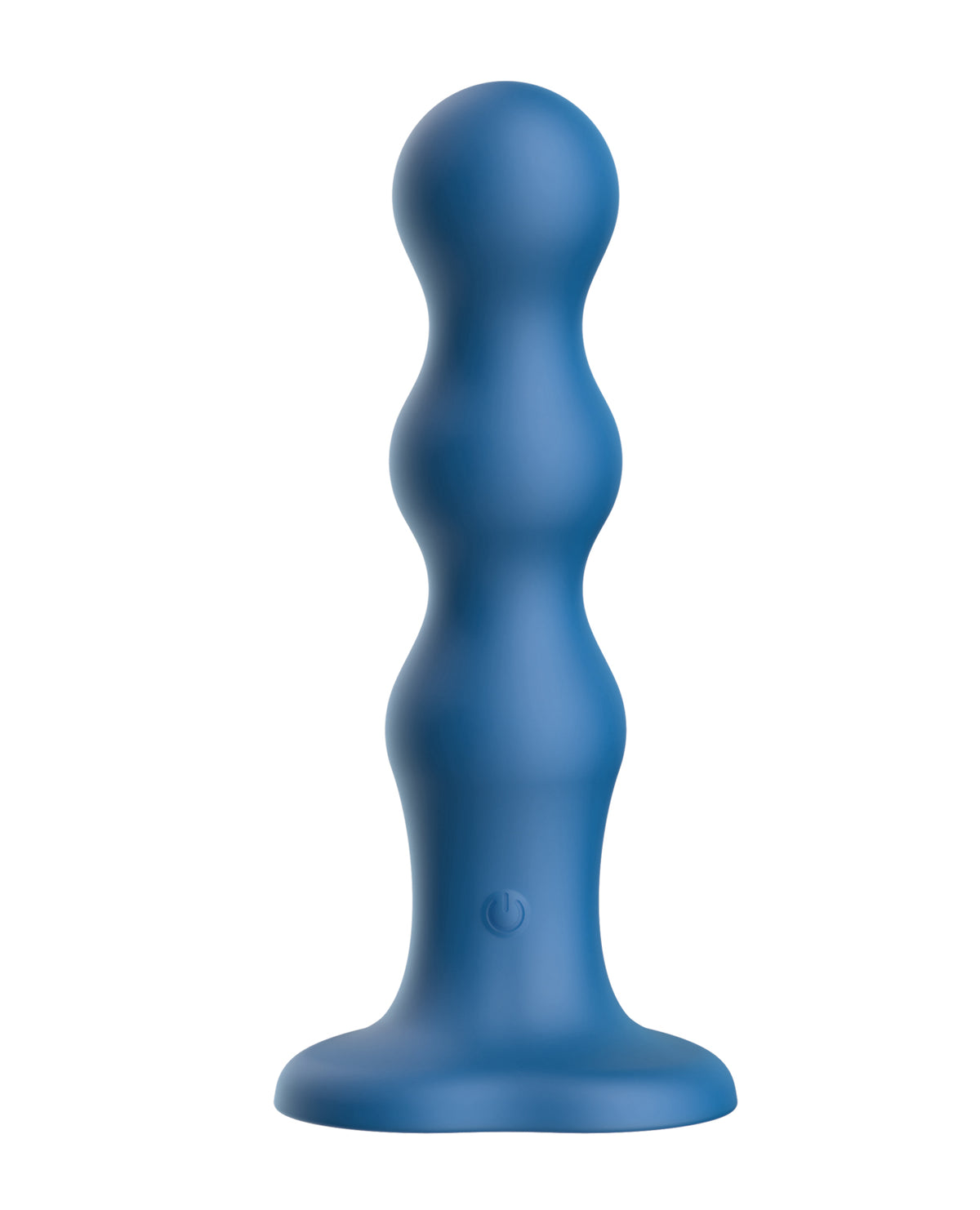 Vibrador de silicona con correa, cuentas texturizadas y base en forma de corazón Luv Inc