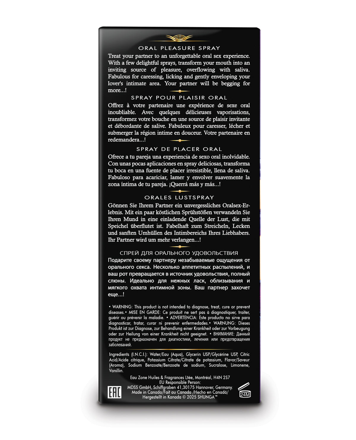 Shunga Spray do seksu oralnego o smaku egzotycznych owoców, wzmacniający doznania dla par