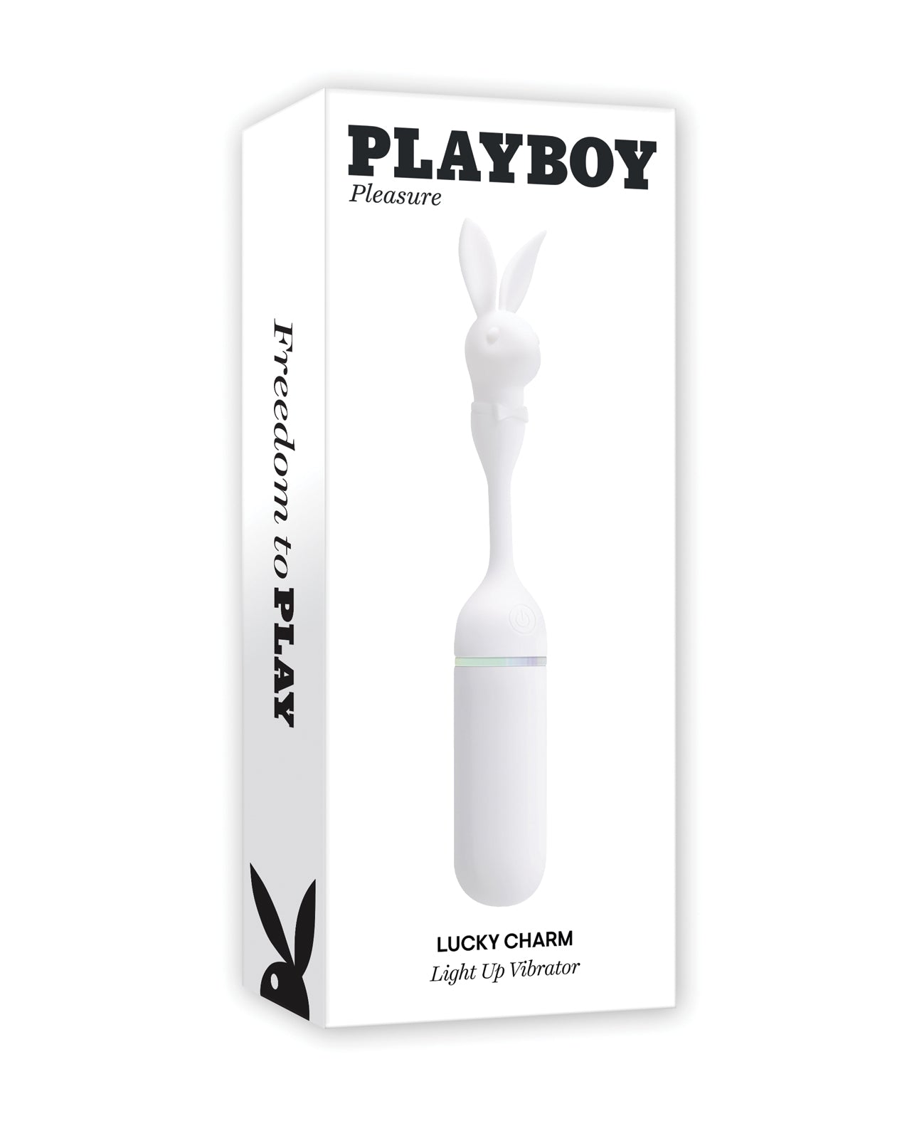 Playboy Pleasure Lucky Charm Vibrating Rabbit Wand With Light Up Head