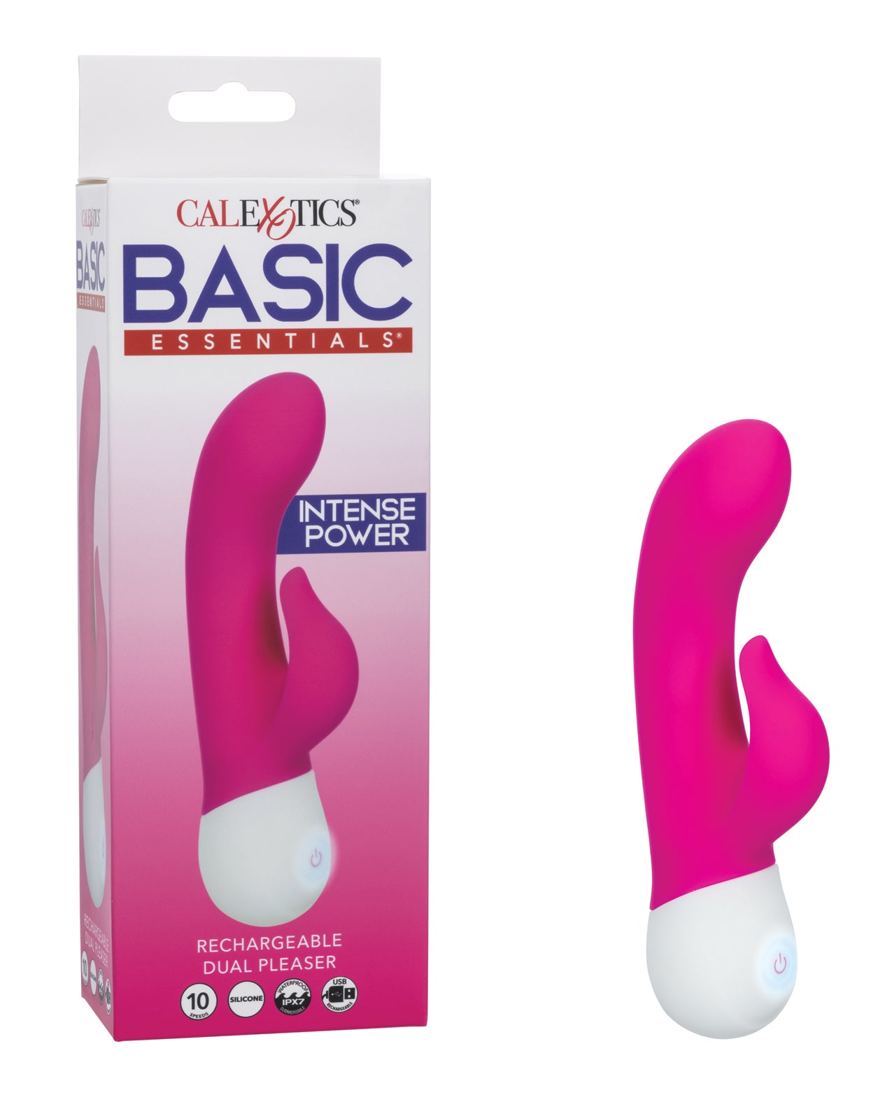 Basic Essentials Rechargeable Dual Pleaser With Curved G Shaft