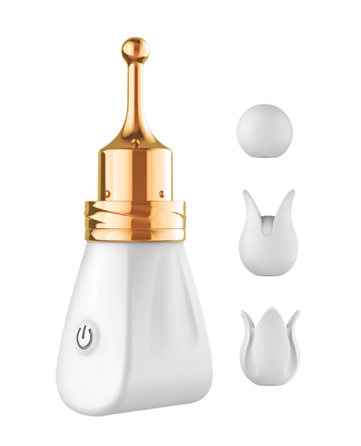 Nasstoys Gold Glam Tri Tip Vibe USB Rechargeable Massager White