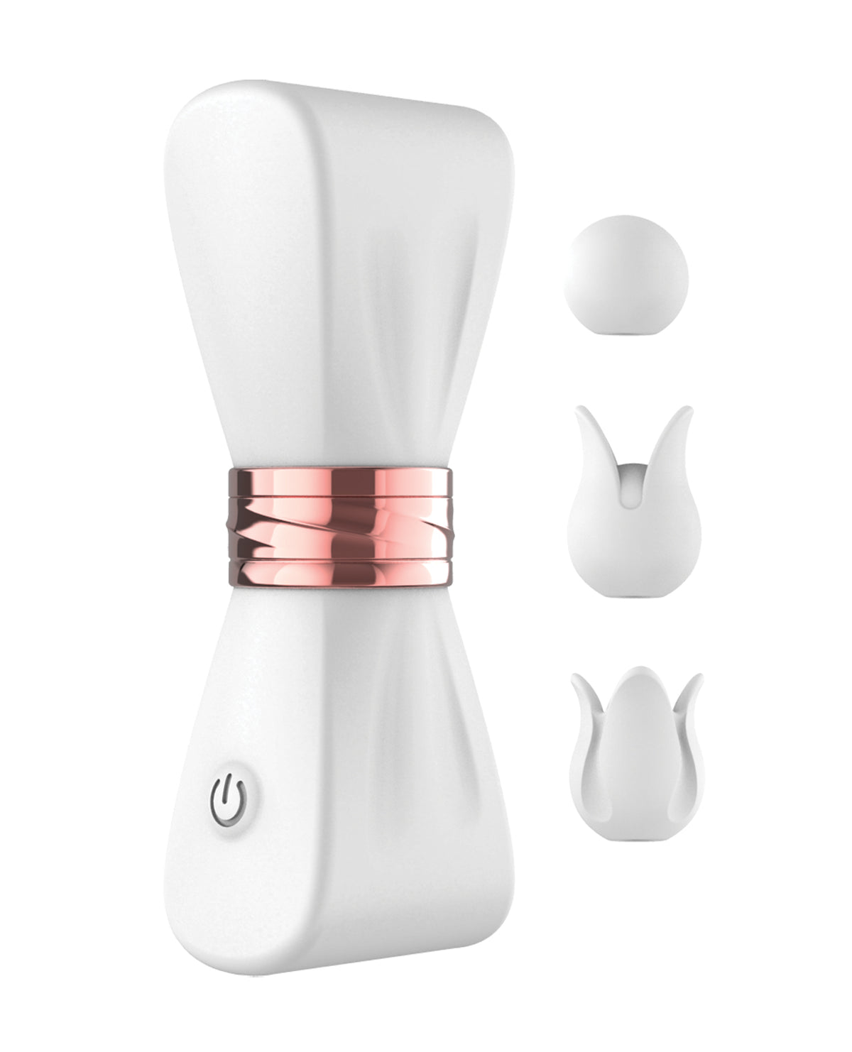 Nasstoys Gold Glam Tri Tip Vibe USB Rechargeable Massager White