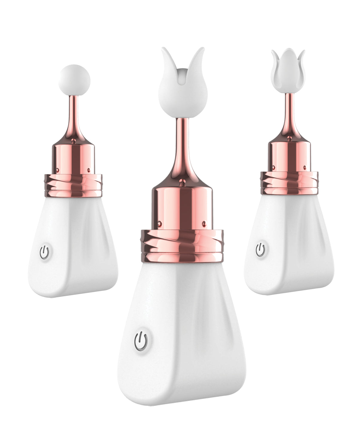 Nasstoys Gold Glam Tri Tip Vibe USB Rechargeable Massager White