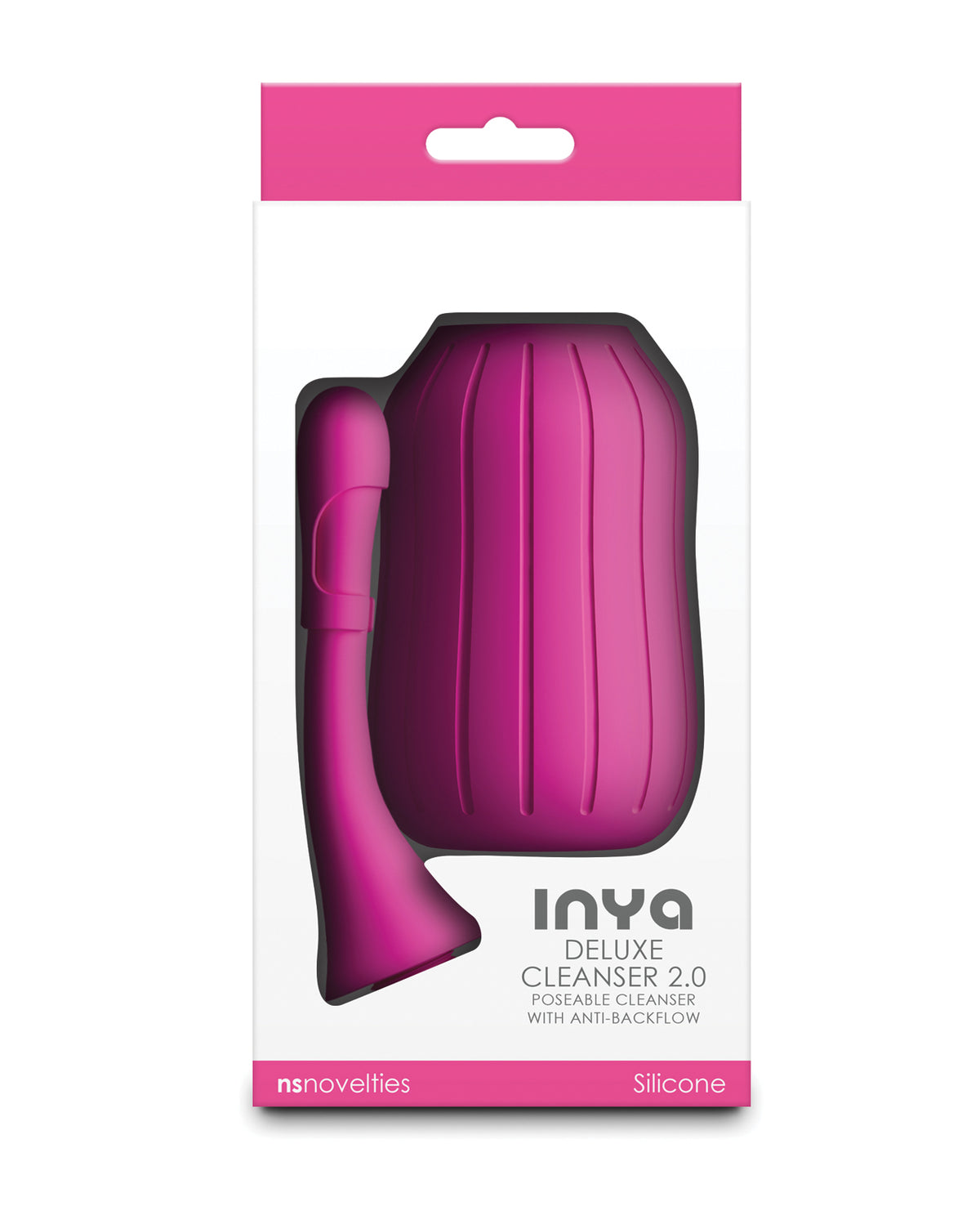 Detergente per l'igiene intima rosa INYA con design a bulbo in silicone anti-reflusso