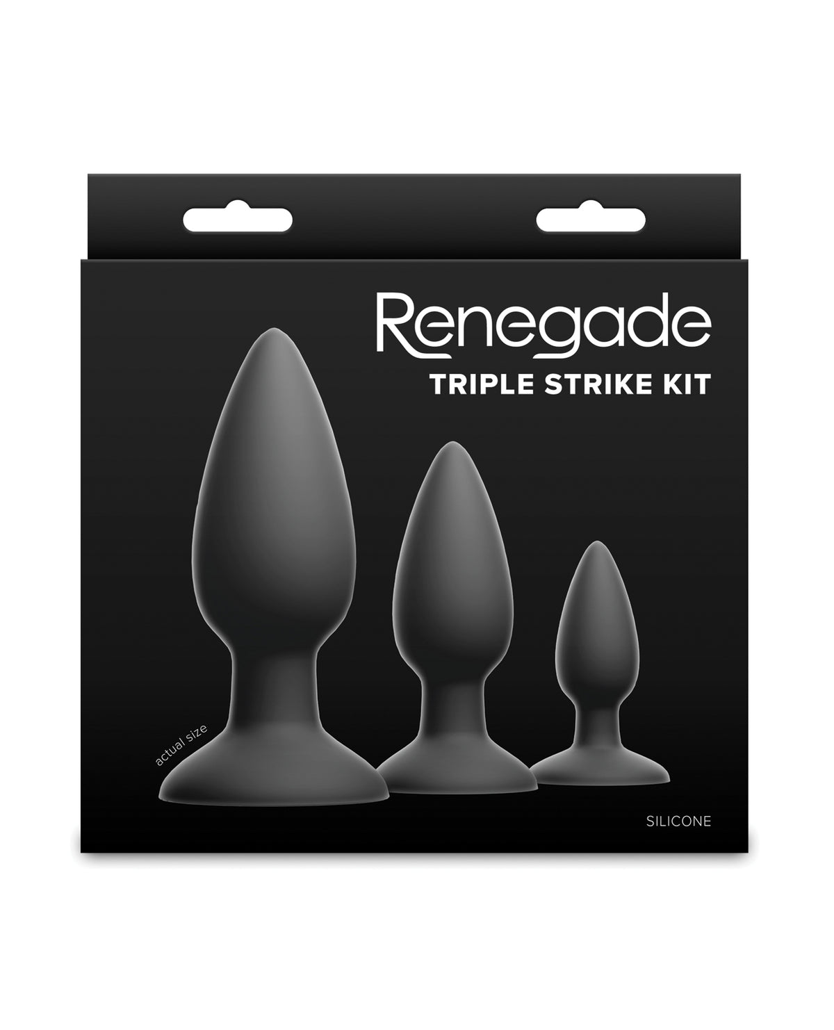 Kit Renegade Triple Strike noir en silicone, ensemble de plugs anaux pour l'entraînement
