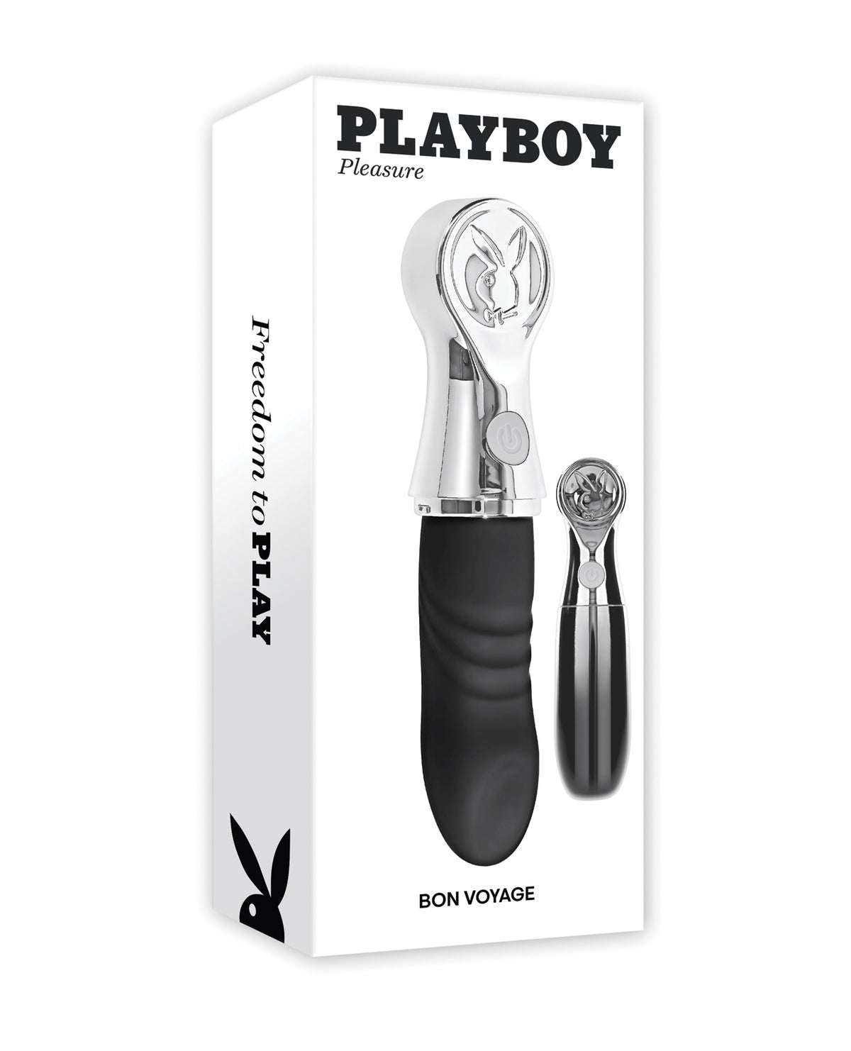 Playboy Pleasure Bon Voyage Black Travel Tapping Toy Ribbed Shaft Angled Tip