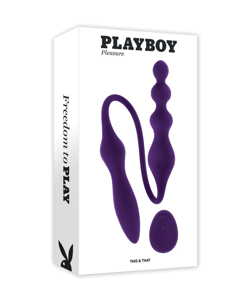 Load image into Gallery viewer, Playboy Pleasure This That Double Ended Vibrating Plug Acai
