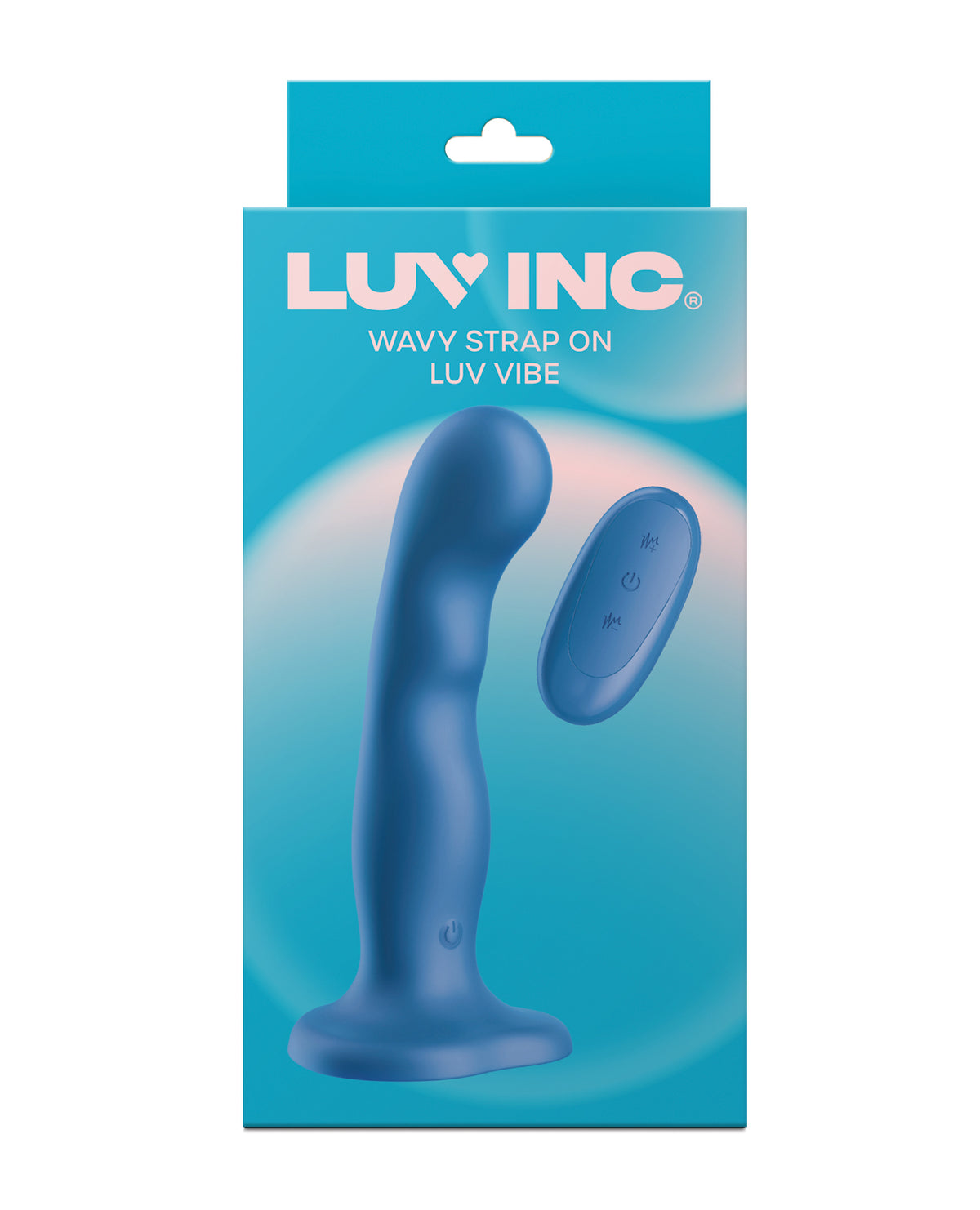 Arnés con dildo ondulado Luv y vibrador Luv azul, con base de succión y estimulación dual