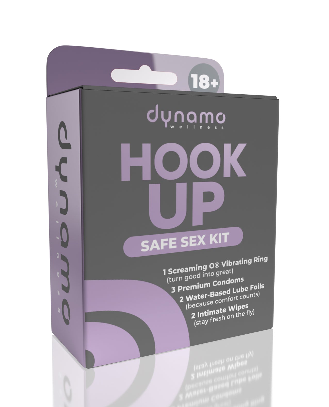 Kit d’intimité Dynamo pour soirée en amoureux avec anneau vibrant, préservatifs et lubrifiant