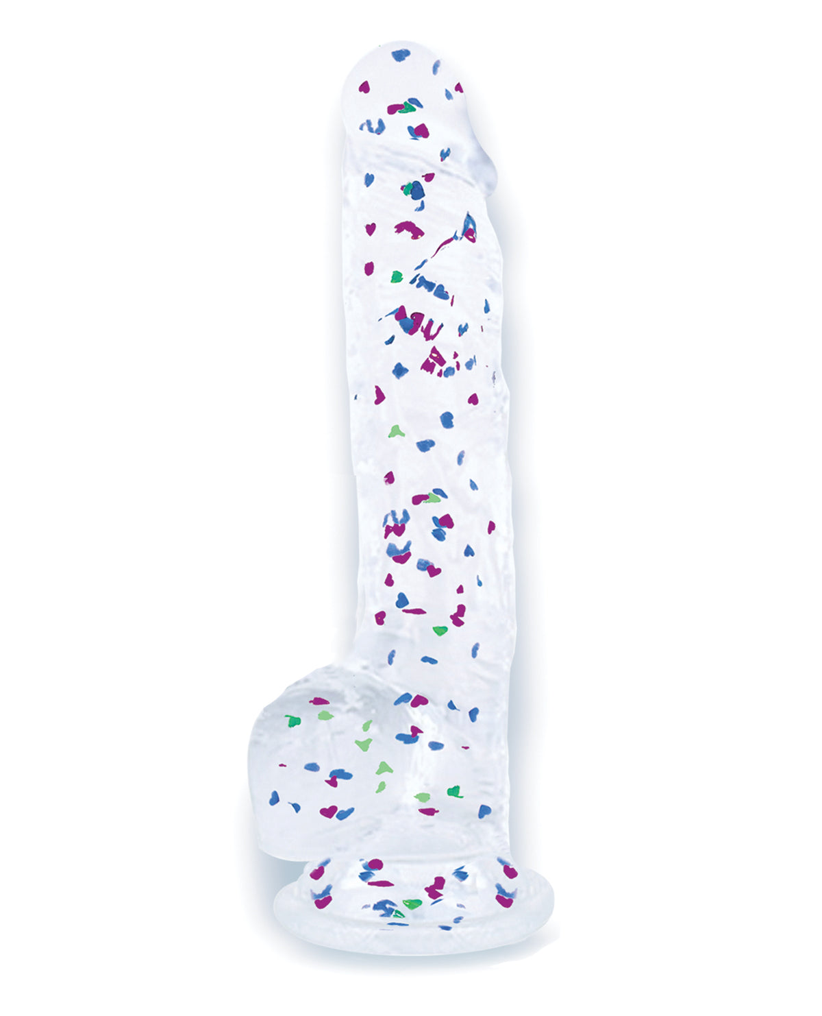 Glittergasm 8.5 Inch Ballsy Dildo Blue Purple Violet Glitter