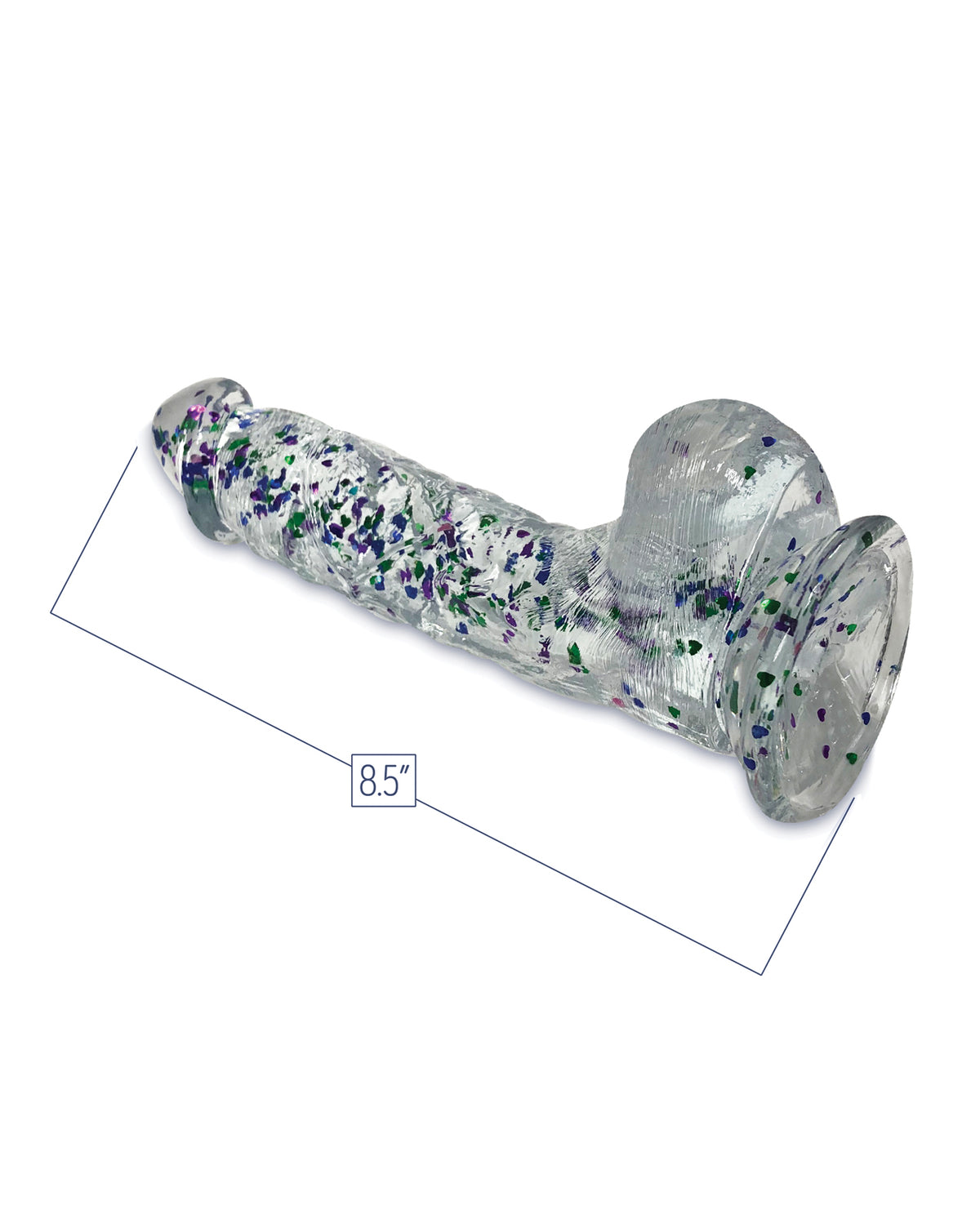 Glittergasm 8.5 Inch Ballsy Dildo Blue Purple Violet Glitter