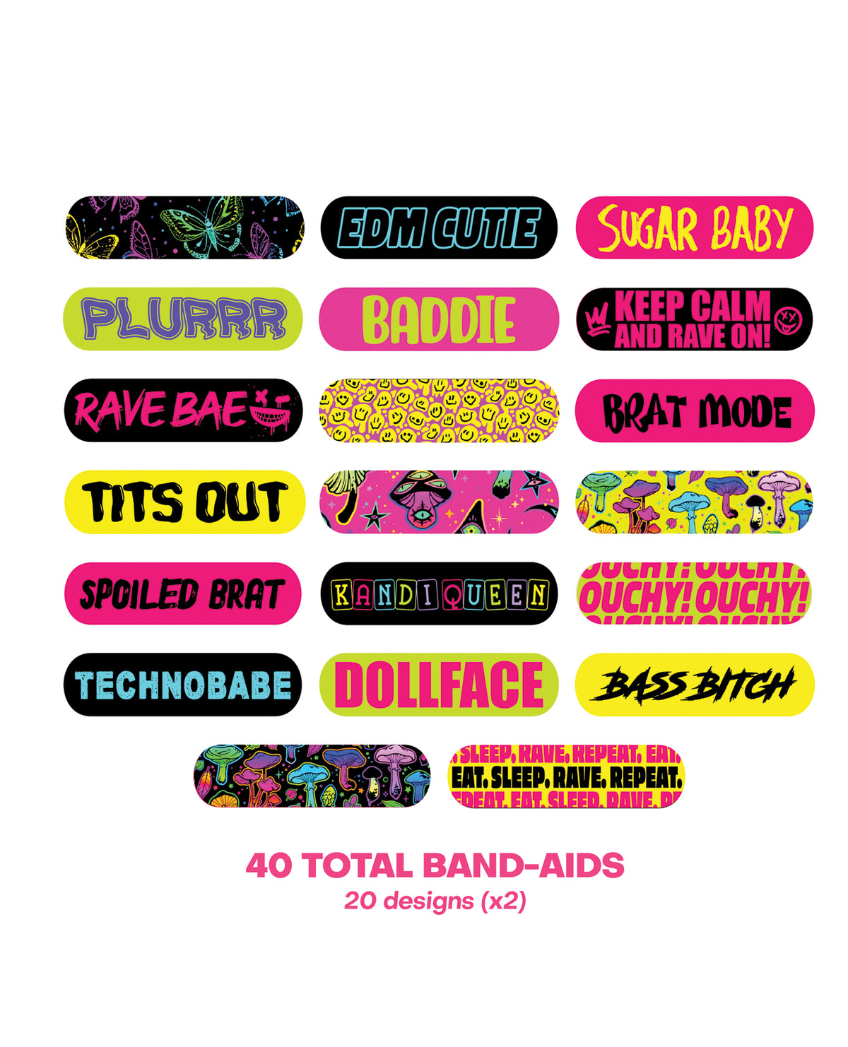Neva Nude Plur Vibes Ouchie Stix, paquete de 40 curitas